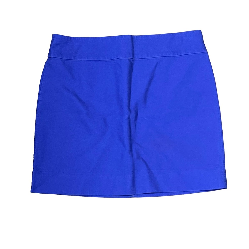 J. Crew Pencil Skirt Size 4 Purple 100% Cotton Womens Back Zip 30X16